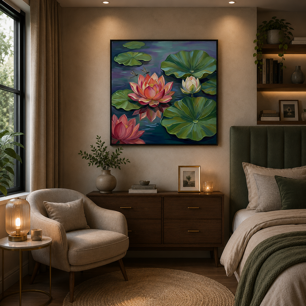 Sacred Lotus Bloom - Lotus Painting for Peace and Emotional Harmony