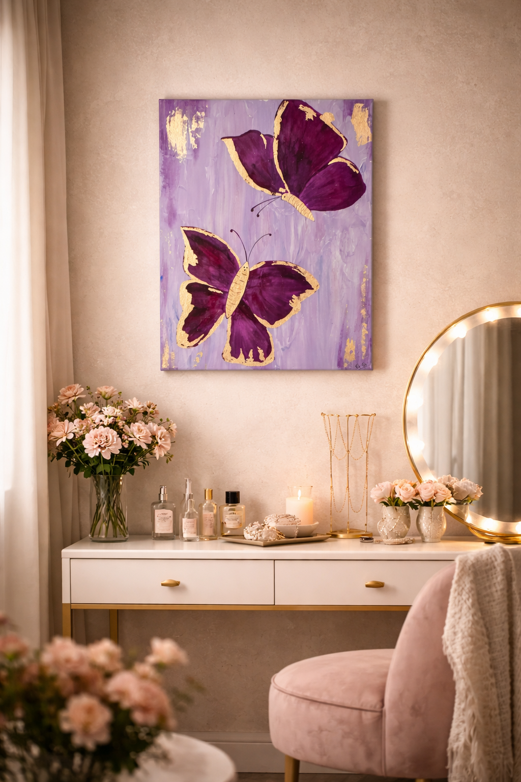 Pair of Butterfly Painting for Love, Balance and Relationships