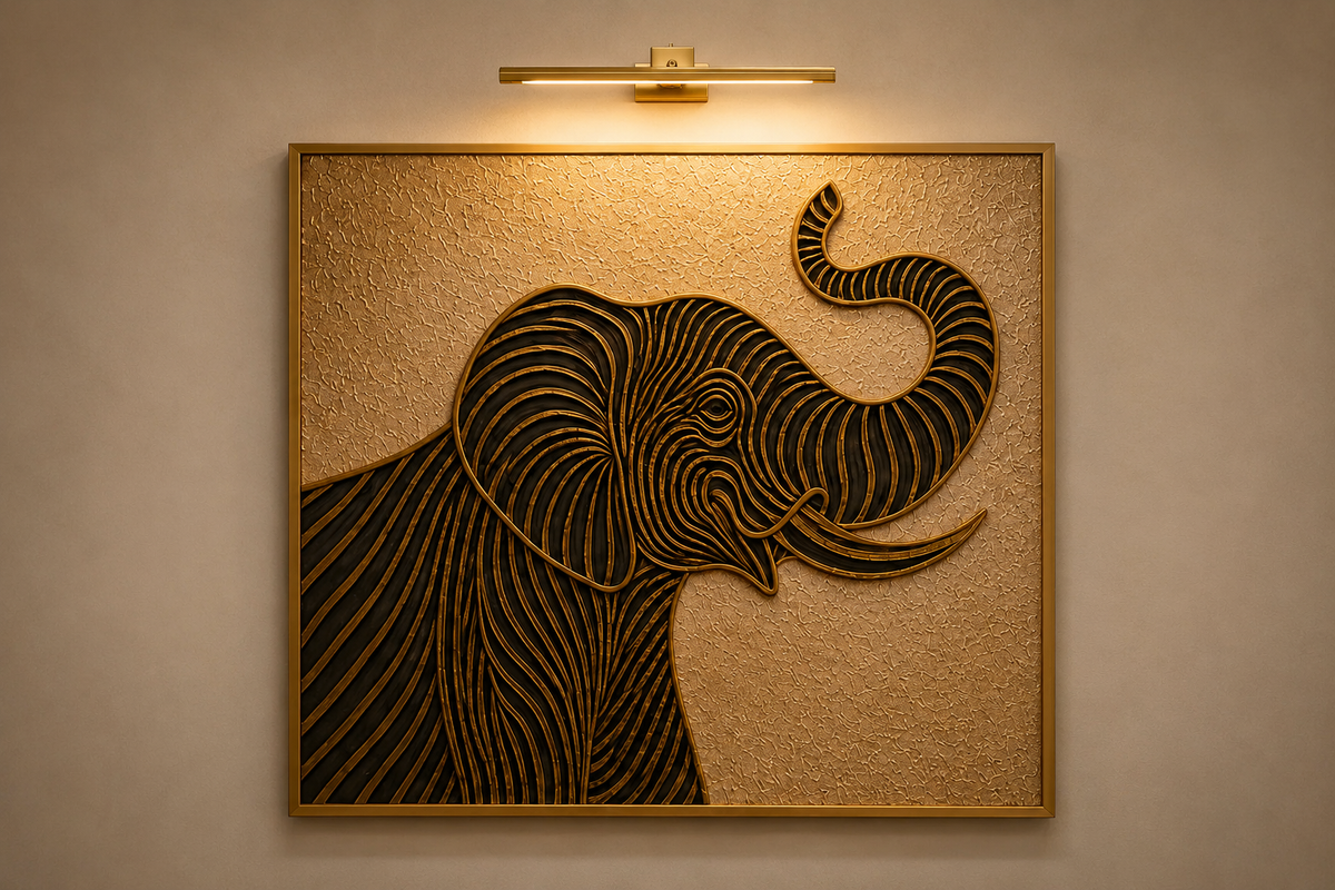 Textured Elephant Painting for Strength, Protection and Prosperity