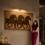 Triple Horse Power - Textured 3 Running Horse Painting for Growth and Success